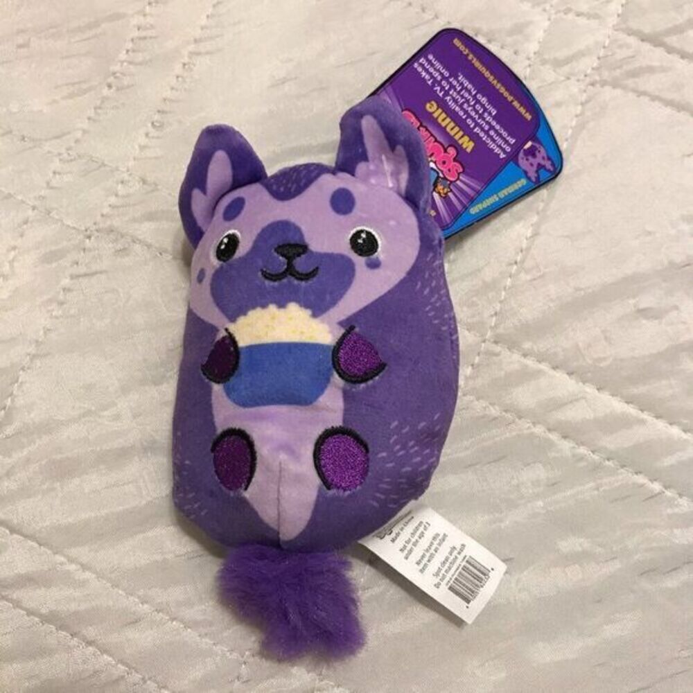 Dogs Vs Squirls 4" Winnie additcted to reality TV #034 purple wave